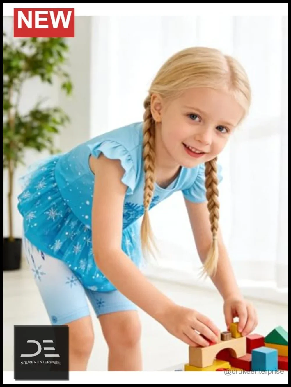 Toddler Girl Ruffle Short Sleeve Mesh Hem Top & Shorts Princess Set